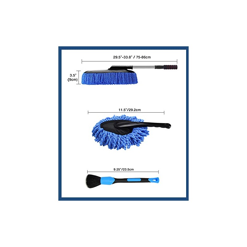 YeewayVeh Kit de plumero de coche, juego de 3 cepilloscon