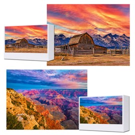 Jigsaw Puzzles 2 Pack 1000 Pieces - WISHDIAM Puzzles for Adults - Barn and Grand Teton National Park Impossible Challenging Puzzles for Home Decor Birthday Party Gifts Toy for Men Women