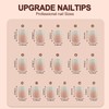 Vansiho Ombre Gel Nail Tips, 150Pcs Peach Gradient Short Square