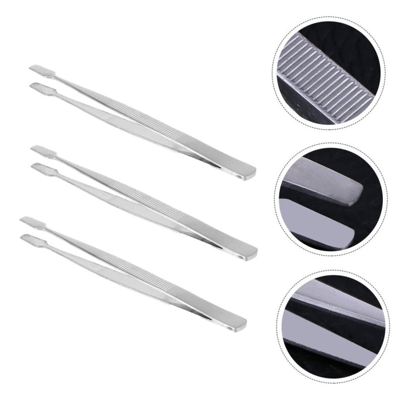 DOITOOL 3pcs Stainless Steel Stamp Nipper Tweezers Lightweight Precision Tools
