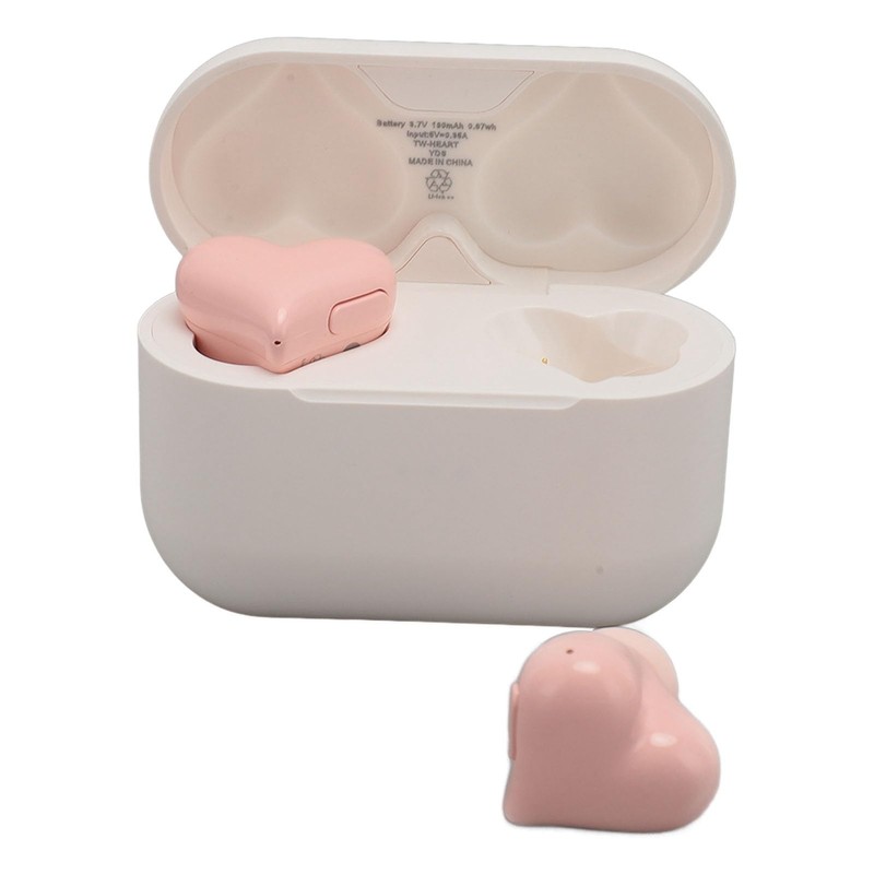 Acouto Heart Shaped Wireless Earbuds Cute Earbuds 5.3 Headphones for