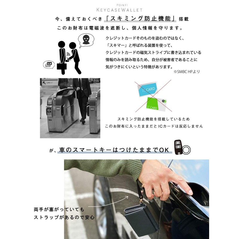 FLANK Gerald Mini Wallet, Key Case, Smart Key, Keyless, Remote