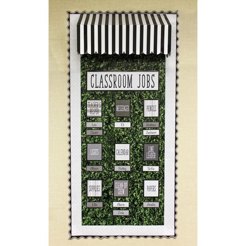 Teacher Created Resources Modern Farmhouse White Herringbone Straight Border Trim