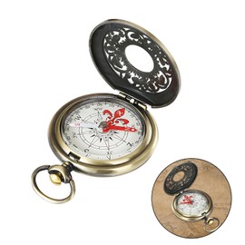 Hiking Compass Vintage Pocket Watch Metal Compass Made of Hollow Brass Material Durable Shockproof Waterproof Compass Outdoor Suitable for Outdoor Backpacking Camping Hiking Hunting and Trekking