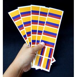 40 Removable Stickers: Colombia Flag, Colombian Party Favors, Decals