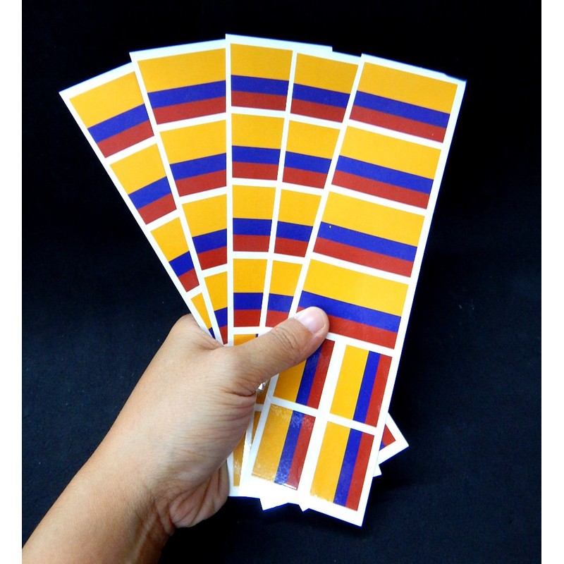 40 Removable Stickers: Colombia Flag, Colombian Party Favors, Decals