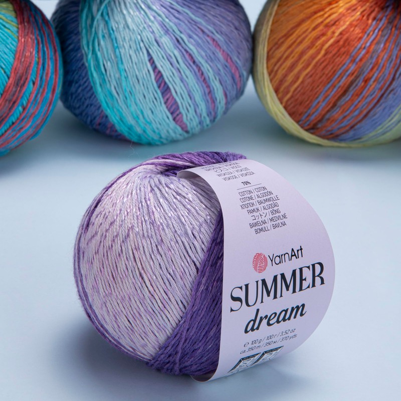 YarnArt Summer Dream - Mezcla de algodón – 3.4 onzas,