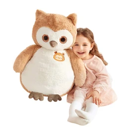 IKASA 23" Giant Owl Stuffed Animal, Super Soft, Zipper-Free Plush