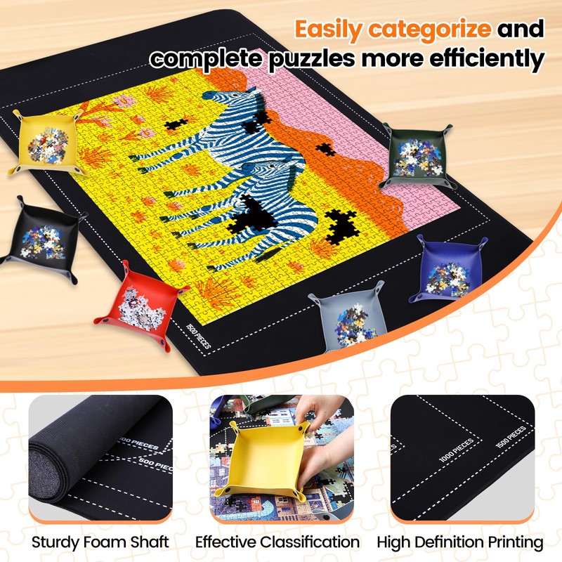 Rubber Puzzle Mat Roll Up，Jigsaw Saver Pad Matt Rollup 46"