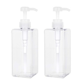 22oz / 650ml Empty Plastic Pump Bottles, Refillable Lotion Soap Dispenser Liquid Container for Kitchen or Bathroom Soaps Shampoo and Body Wash, 2 Pack Clear