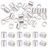 Beebeecraft 1 Box 50Pcs Crimp Tube Beads 925 Sterling Silver