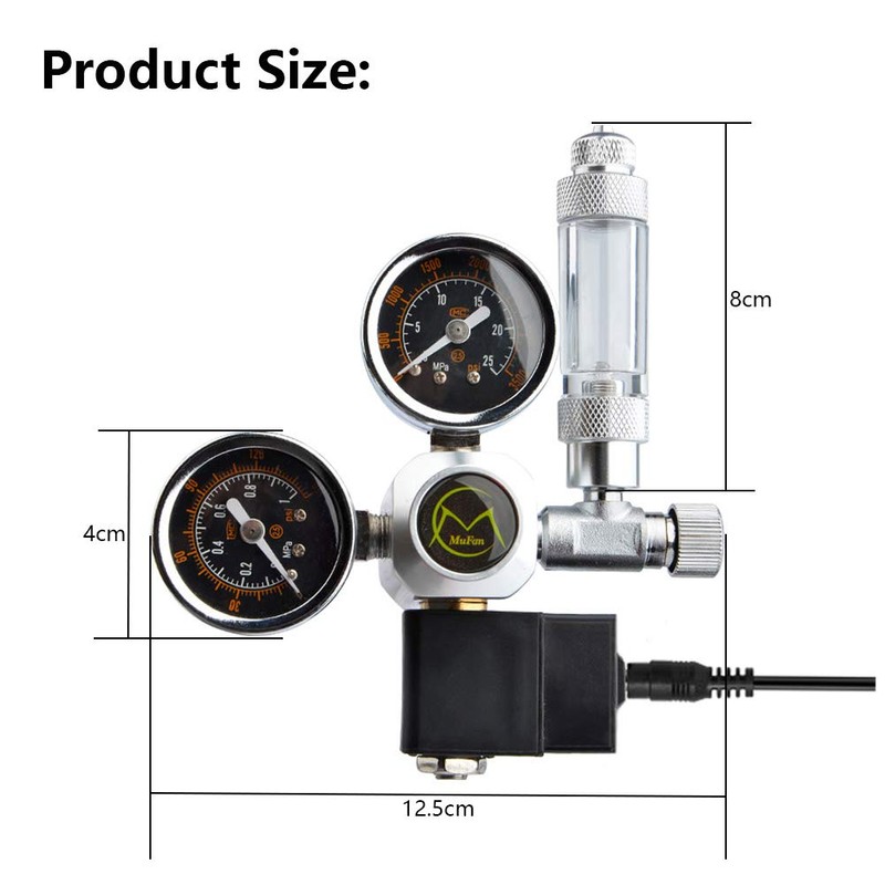 CO2 Pressure Regulator with Solenoid Valve Pressure Gauge and Check