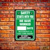 Safety Starts with You Sign, Write-A-Day Safety Scoreboard, 8"x12" Aluminum
