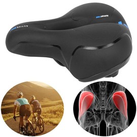 Bicycle Seat, High Density Thicken Mountain Bike Saddle Good Elastic Comfortable Bicycle Seat for Women Men Cushion Cycling Equipment(188黑蓝)