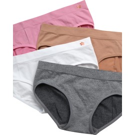 Limited Too Girls' Underwear - 4 Pack Soft Microfiber Tag-Free Seamless Hipster Panties with Elastic Waistband (Sizes: S-L), Size Medium, Grey Tuscany