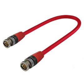 SOMMER CABLE 80 cm 12G 6G 3G SDI BNC Video Cable 4K 6K UHD HD-SDI (HDTV) Double Shielded SC Vector 0.8/3.7 Red BNC Plug Neutrik - VTGX-0080-RT-RT - 0.8 m - 2.62 ft