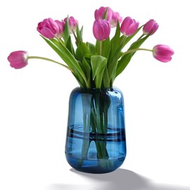 Rxcvkmw Modern Minimalist vase, Crystal Glass vase, vase, Flower vase, Dried Flower vase(Blue