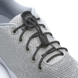 ALPHAPACE Pace Locks Elastic Shoelaces, No-Tie Laces, Slip-On Quick Release for Sports, Youth & Elderly, 120 cm, Various Colours, black