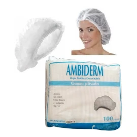 Ambiderm Cofia Plisada Blanca Ambiderm Desechable Caja C/100 Pzs 21