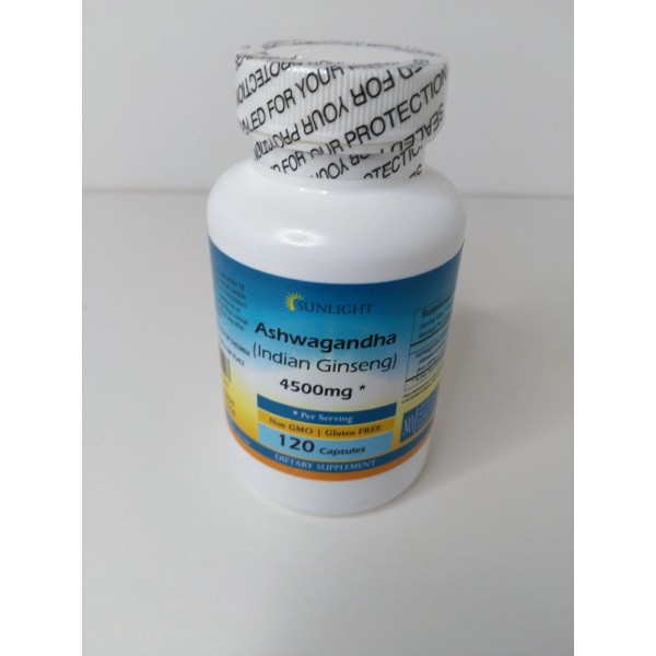 Sunlight Ashwagandha Extract Capsules 4500mg - 120 Pills - Stress