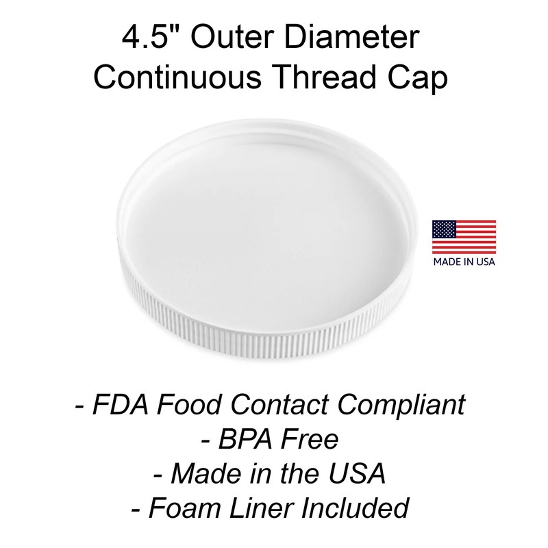 Lid for 1-Gallon and 1/2-Gal Size Plastic/Glass Storage Containers, Jars