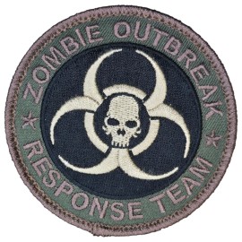 Unbranded ZOMBIE OUTBREAK RESPONSE TEAM BIOHAZARD SKULL TACTICAL FOREST HOOK PATCH