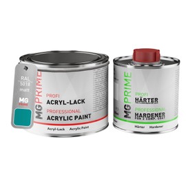 MG PRIME RAL 5018 Turquoise Blue/Turquoise Blue Acrylic Paint Matt 0.75 Litres / 750 ml Tin Including Hardener