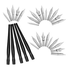 LALAFINA 1set Calligraphy Dip Pen Set Replacement Nibs and Ergonomic Holder for Writing Drawing and Manga Compatibility for Artists and Students