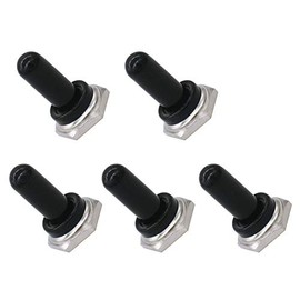 mxuteuk 5pcs 12mm Toggle Switch Cover Rubber Knob Hat Waterproof Boot Cover Cap Black Ten-MZ-BK