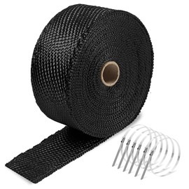 NEZUIBAN Exhaust Wrap 2" x 50FT, High Temp Header Wrap with 12 Stainless Steel Ties