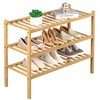 ROMGUAR CRAFT 3 Tier Bamboo Shoe Rack for Closet Free