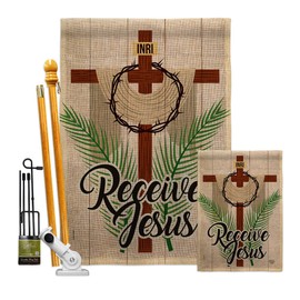 Ornament Collection King of The Jews Garden House Flag Kit Religious Faith Hope Grace Peace Dove Christian Religion Easter Decoration Banner Small Yard Gift Double-Sided, Made in USA