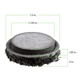 Super Sliders 1.5 Inch Round Felt Self-Stick Furniture Sliders for Hardwood Floors and Surfaces, Outdoor Living Spaces, (12 Pack, Gray)