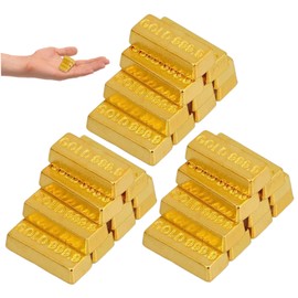 Fake Gold Bar, 30PCS Simulated Dollhouse Gold Bars, Alloy Fake Bars, Mini Prop for Doll House Accessories Prop