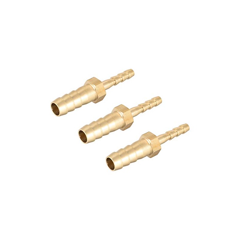 sourcing map Straight Brass Barb Fitting Reducer, Fit Hose ID