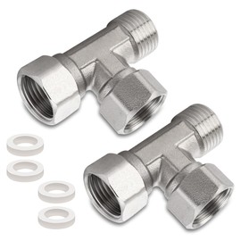 2 pieces 3/4 inch stainless steel T-piece swivel pipe fitting, 3/4 inch IGxIGxAG 304 stainless steel T-piece 90°, DN20 T-piece water connection, 3-way T-connector coupling for sanitary refrigeration