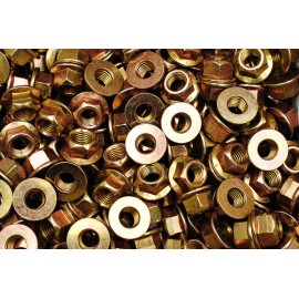 Lexar Industrial (30) Toplock Flange Nuts 5/8-11 Grade G Yellow Zinc All Metal Locking Nut 8/G