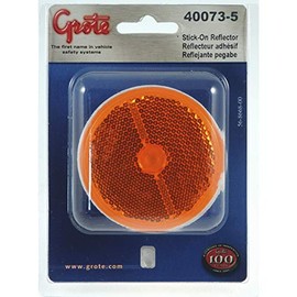 Grote Reflector, 2.5", Yellow, Round Stick-ON, Pair, Retail Pack (40073-5)