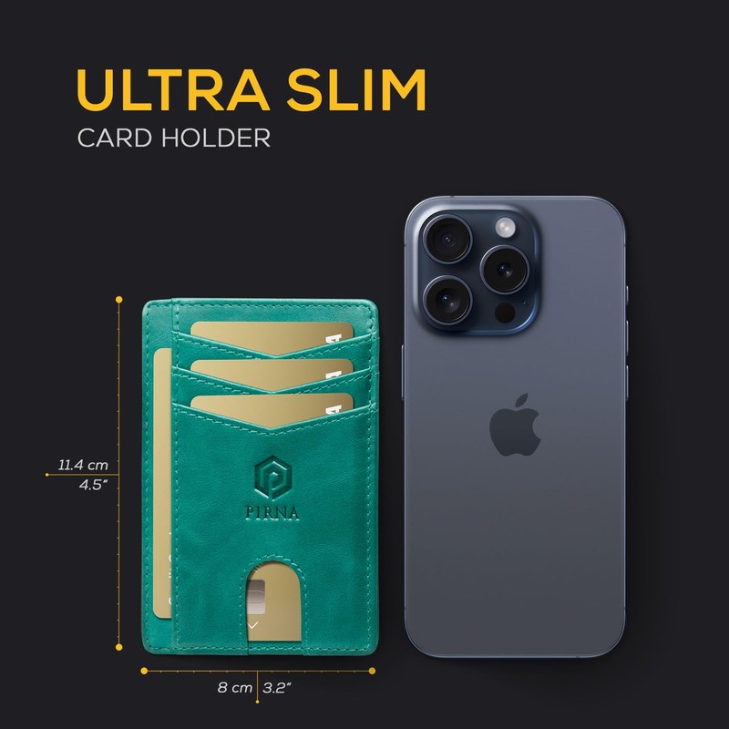 PIRNA Mini Leather Wallet with RFID Protection - Slim Wallet