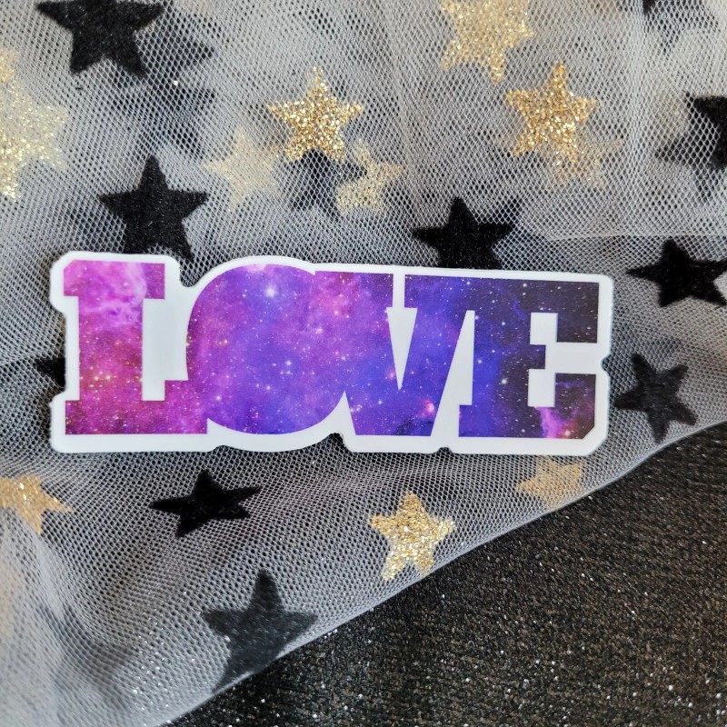 Moonlight Jade STKR055 GALAXY LOVE Shaped Star Sticker | Vinyl