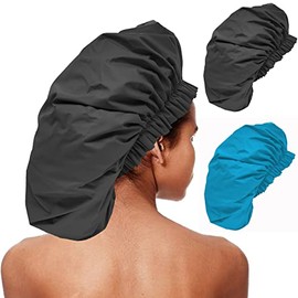 Elebox Paquete Gorros Ducha Super Jumbo Colección Extragrandes Trenzas Impermeables Mujer Cabello Spa Salón