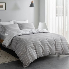 Lekesky Double Duvet Set, Comforter Covers Double 3pc Soft 100% Washed Microfiber Breathable Bedding Duvet Cover Set (1 Comforter Cover 200x200 cm+2 Pillow Cases)