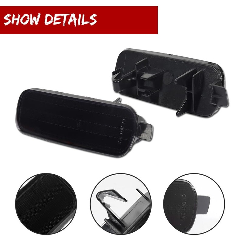 GTINTHEBOX Smoked Lens LED Rear Fog Bumper Reflector Brake Tail