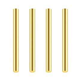DYWISHKEY 4 Pieces 3/8 Inch Brass Rods, Brass Round Stock Lathe Bar Stock for DIY Craft Making, Handle Pin, Brass Rod 3/8 Inch in Diameter, 3.94 Inches in Length