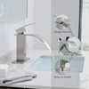 VOTON Bathroom Faucets Brushed Nickel Waterfall Bathroom Sink Faucet Modern