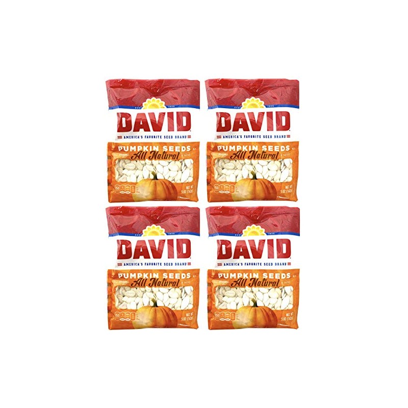 David Seeds, Pumpkin Seeds, 5-Ounce Bags (Pack of 4)