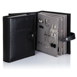 Little Book Of Earrings Storage - Mock Crocodile Black
