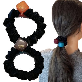 Wenlly Block Haargummis, hohe Elastizität Pferdeschwanzhalter, dickes Haarseil, Haargummis für Frauen Mädchen, 2 Stück