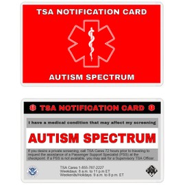 TSA Notification Card for Autism Spectrum - Wallet Version (2)