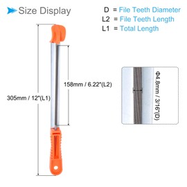 CoCud Chainsaw File, 3/16" (4.8mm), Chrome Steel Round Sharpener Files with Non-Slip Sharpening Guide Handle - (Applications: for Sharpening Chain Saws), 2pieces